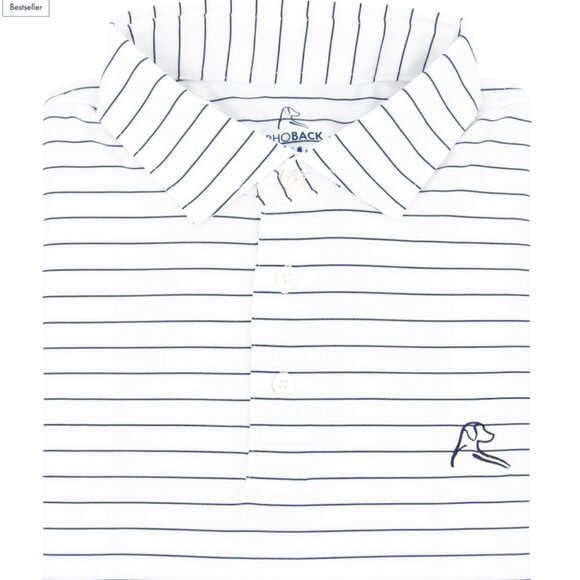 The Captain Stripe Men's Short Sleeve Performance Polo Rhoback Medium - Picture 2 of 11